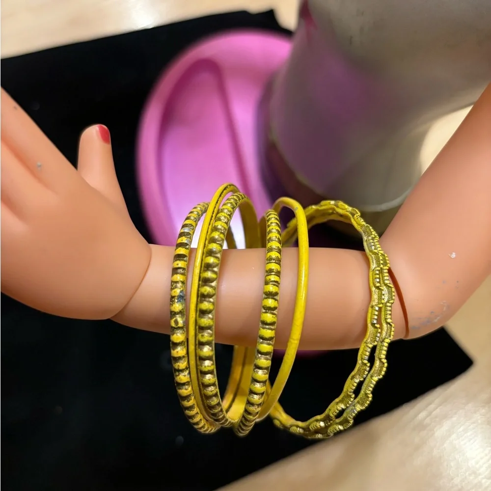 Colorful Bangles Set made by Local Artisans.Assorted colors FOR 7/8/9/10yr girls